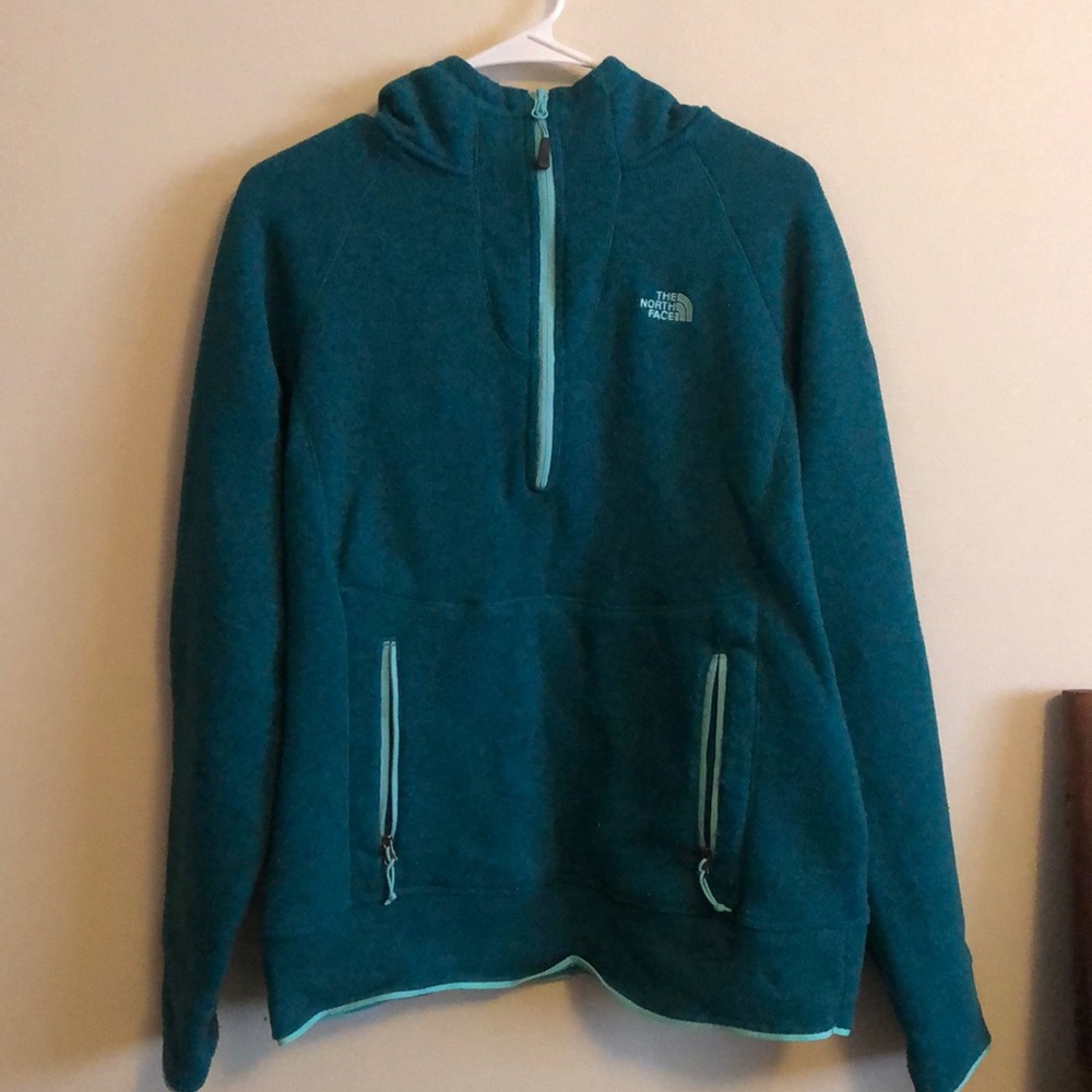 North Face hooded quarter zip pullover size large